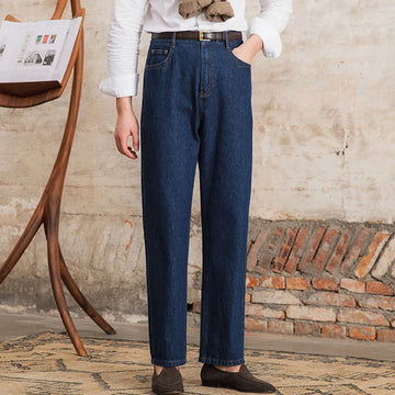 Aidase High Quality Jeans Men Dress Trouser Straight Leg Pant Naples 2024 Fashion Casual High Waist Straight Leg Jeans Men Trouser aidase-shop